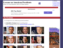 Tablet Screenshot of lessonsonamericanpresidents.com
